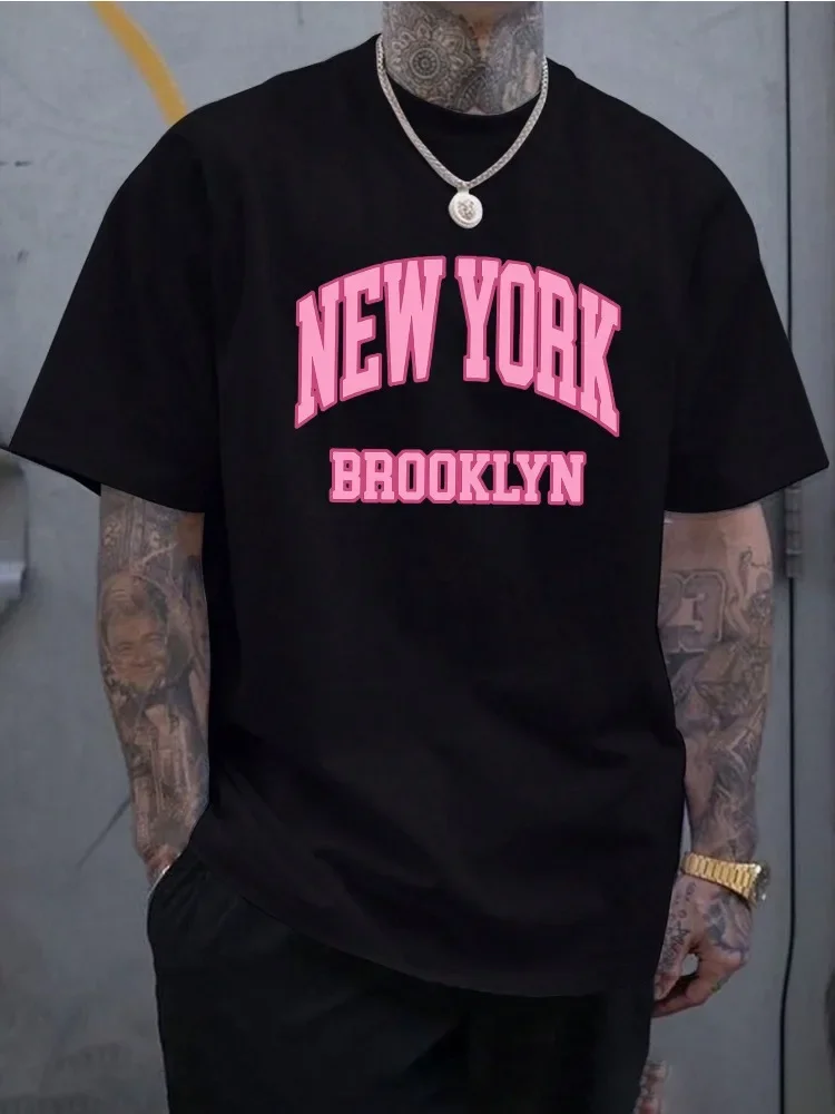 Men'S Fashion Pink Shirt - Herenshirt van katoen, korte mouwen, roze,