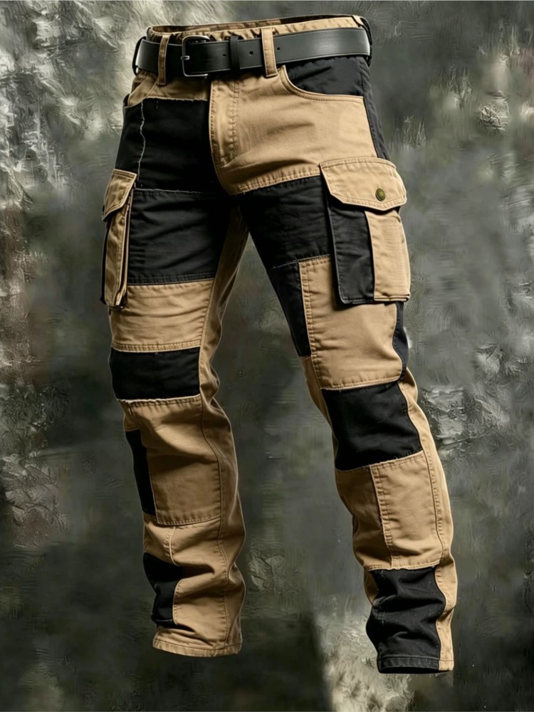 Mens Fashion Cargo Pants - Katoenen heren cargobroeken Kaki Casual heren