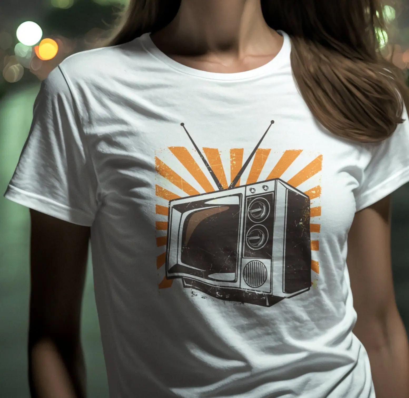 Men'S Fashion History - Jaren '70 Vintage TV-liefhebber T-shirt Klassieke