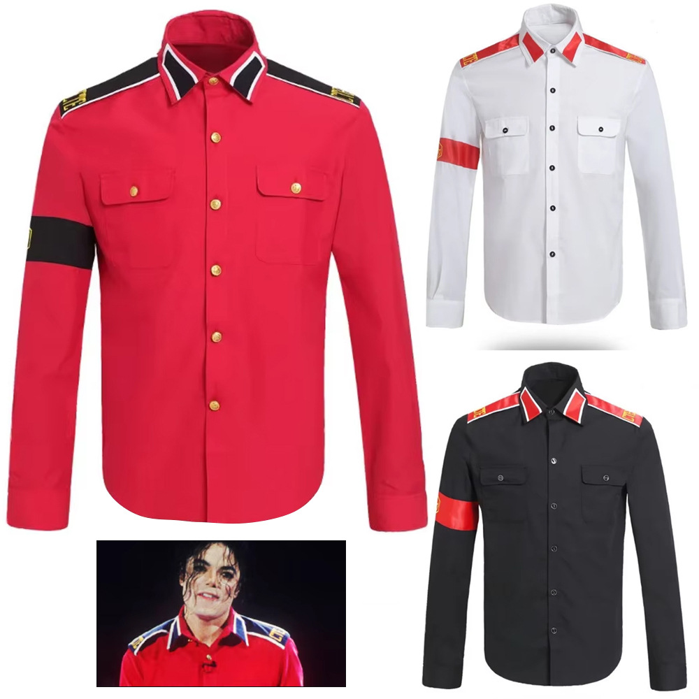 Military Shirt Men - Michael Jackson Anti-War Militair Shirt Heren