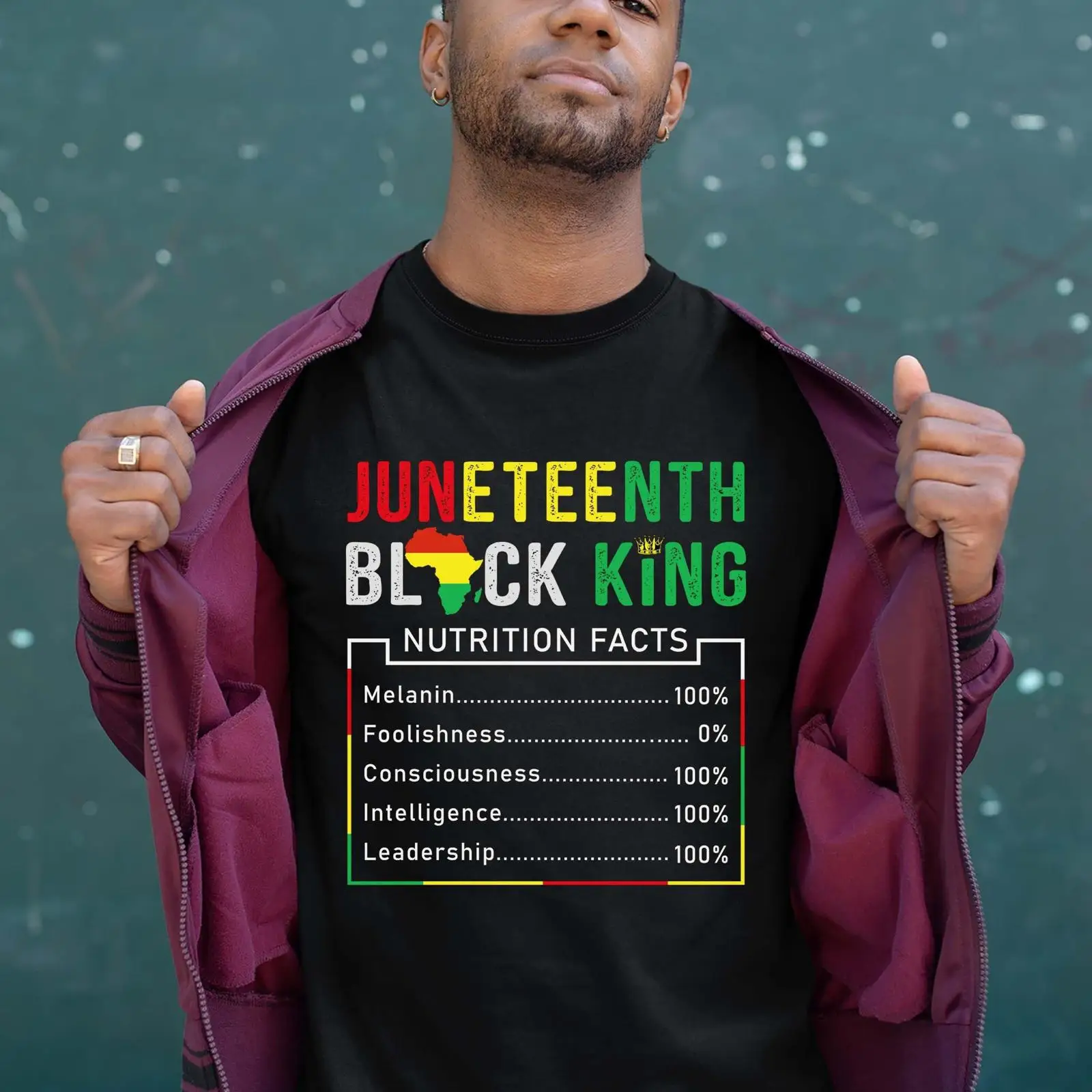 Men'S Fashion History - Juneteenth Black King T-shirt Geschiedenis Voedingsfeiten