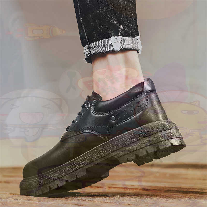 Men'S Fashion Outfit Ideas - Donker natuurlijk leer Mode-sneakers Tennis Herensneakers