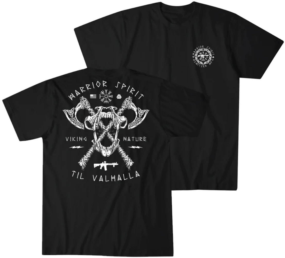 Military Shirt Men - Til Valhalla Vi Koning Warrior Battle