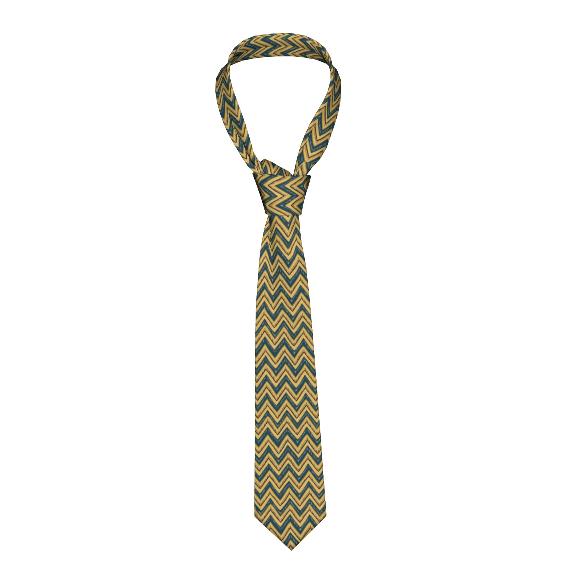 Mens Fashion In The 1920S - Handgetekende Chevron Zig Zag-stropdassen Herenmode Zijden