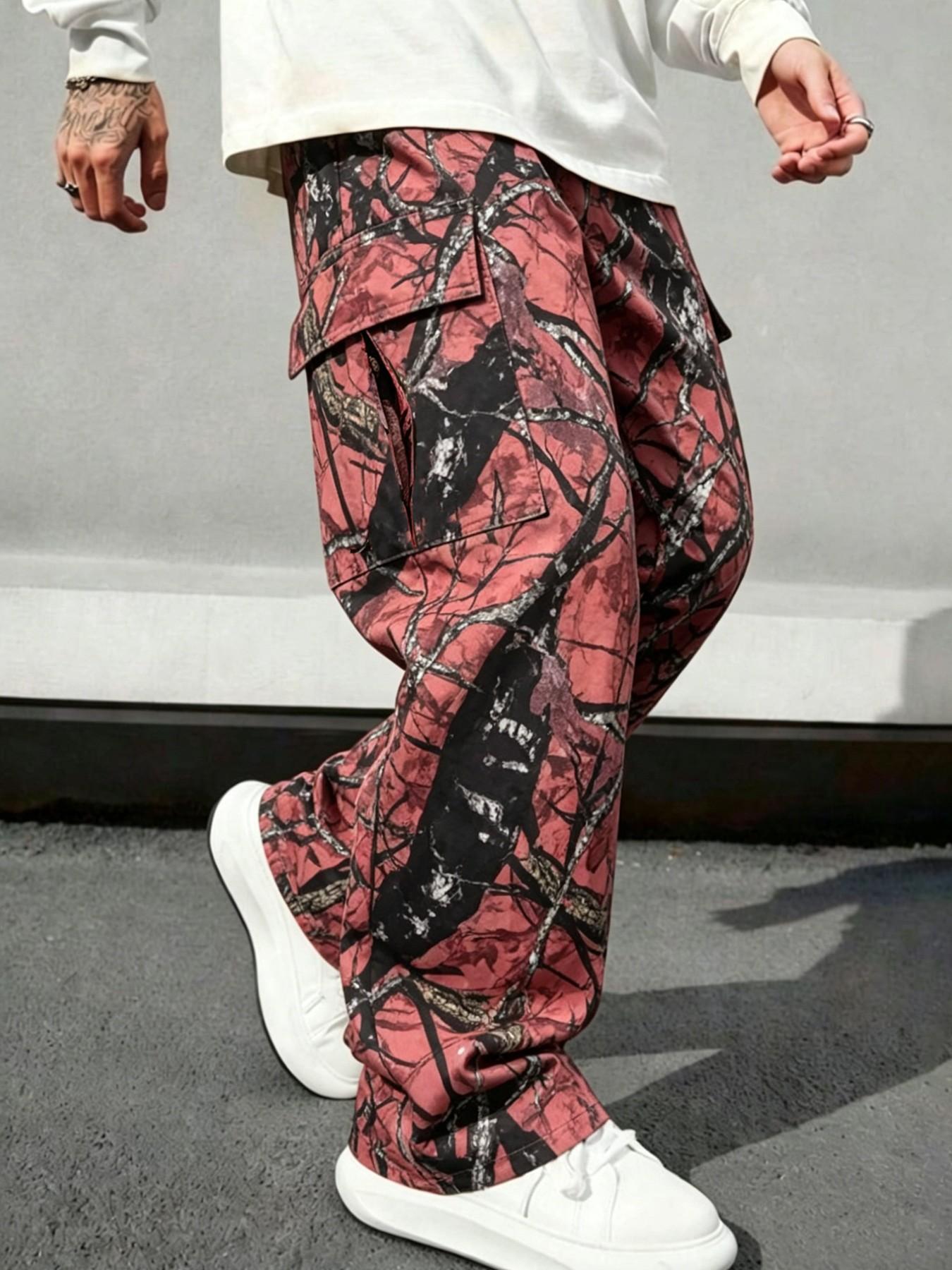 Mens Fashion Camo Pants - Heren Camo Straight Leg Loose Work