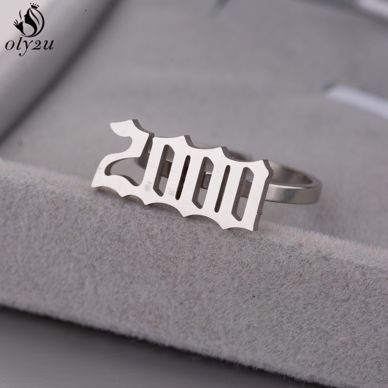 Men'S Fashion Year 2000 - Oly2u Personaliseer geboortedatum Jaarnummer Ringen voor