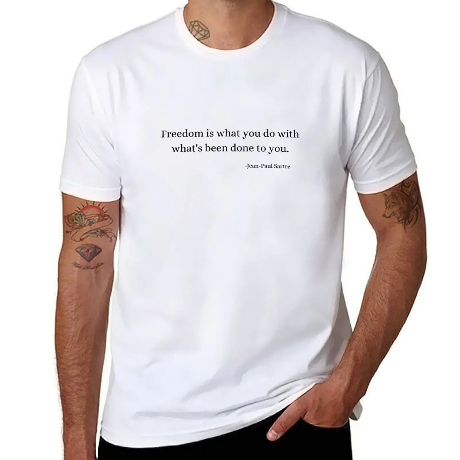 Men'S Fashion History - Geschiedenisfilosofie citaten: Jean-Paul Sartre T-shirt man