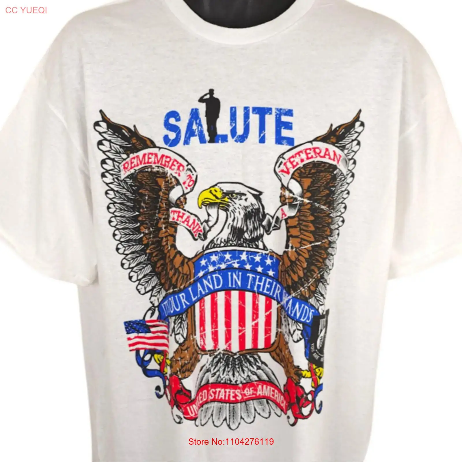 Military Shirt Men - Militaire veteraan T-shirt herenmaat XL wit