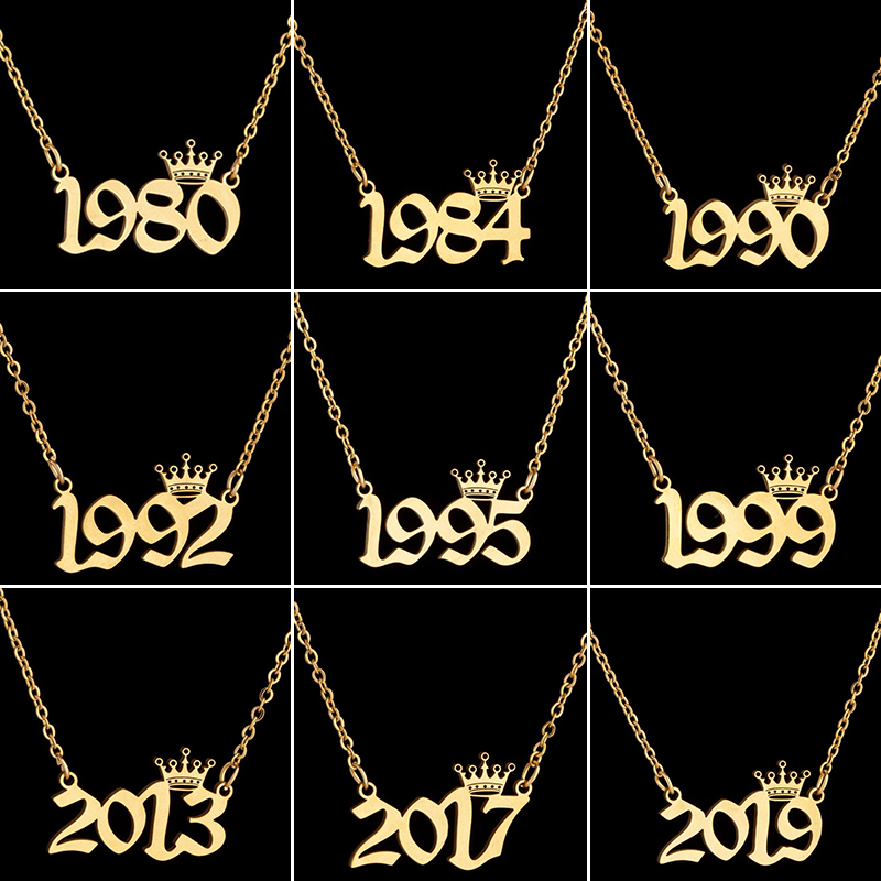 Rvs Kroon Jaar Nummer Kettinge - Men'S Fashion Year 2000 recensie en prijs
