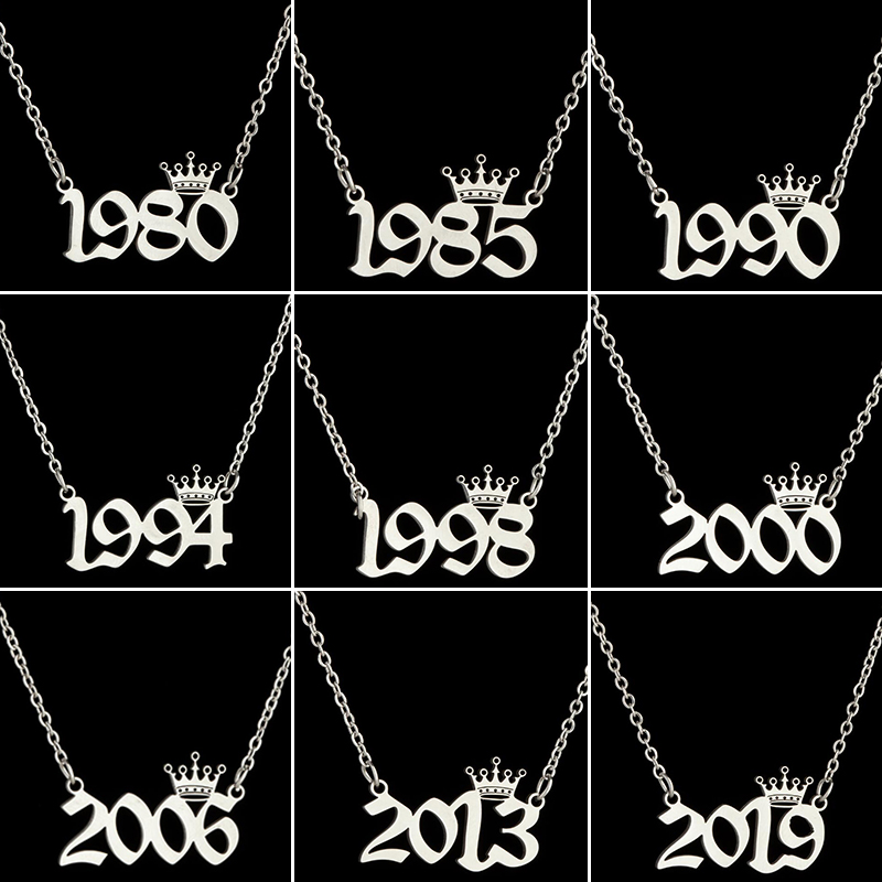 Rvs Kroon Jaar Nummer Kettinge - Men'S Fashion Year 2000 recensie en prijs