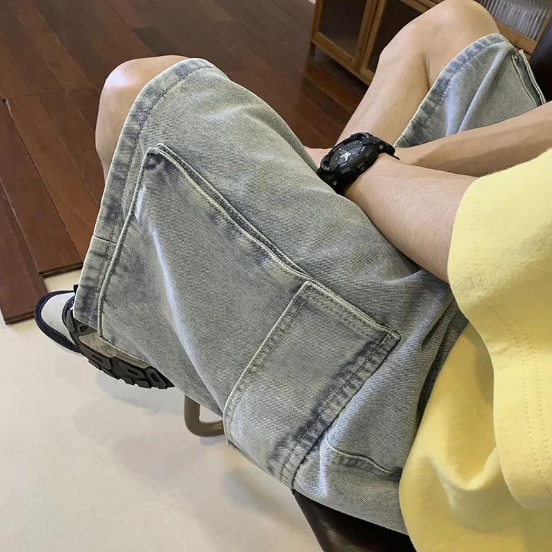 Koreaanse grote zak cargo deni - Mens Fashion Cargo Pants recensie en prijs