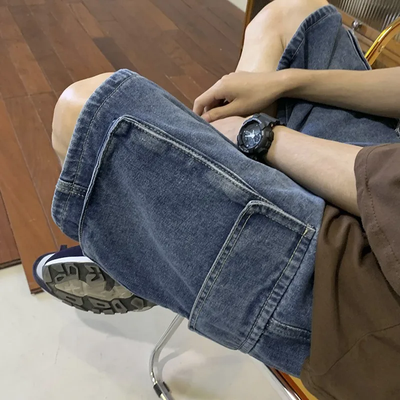 Koreaanse grote zak cargo deni - Mens Fashion Cargo Pants recensie en prijs