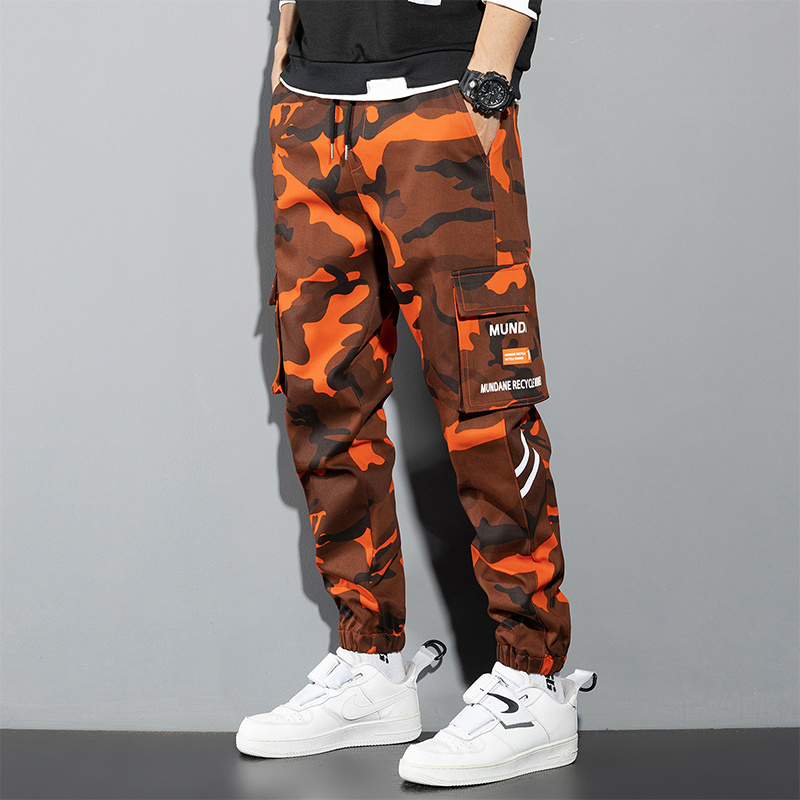 Oranje Cargo Broek Mannen Hiph - Mens Fashion Camo Pants recensie en prijs